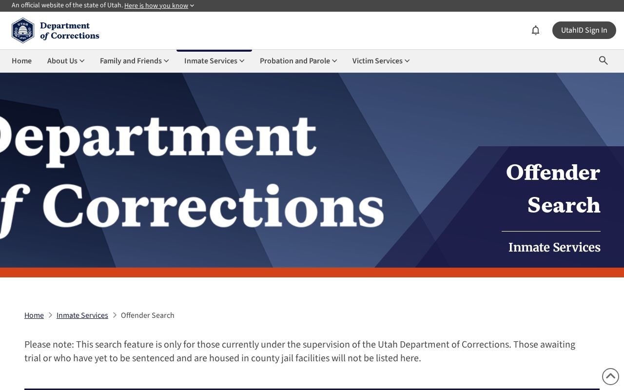 Utah offender search scope for Davis County released inmates